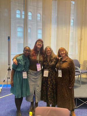 Susannah Thwaites and Emma Biglands, Tees, Esk & Wear Valleys NHS Foundation Trust, Dr Sarah Fox, NIHR ARC Dementia Research Fellow, University of Manchester and Leah Payne, DCERG member and Information, Advice Guidance and Project Officer with Healthwatch Bolton.